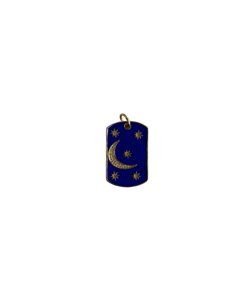 Navy Moon + Diamond Charm