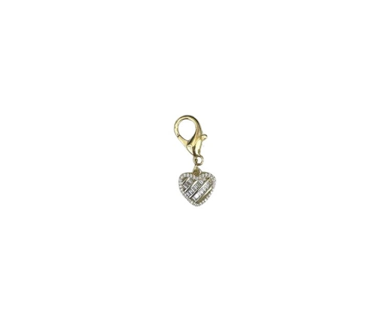 Diamond Heart Shoe Charm