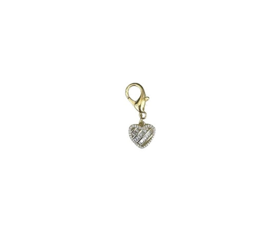 Diamond Heart Shoe Charm