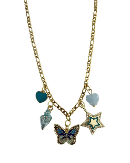 Seeing Blue Charm Necklace