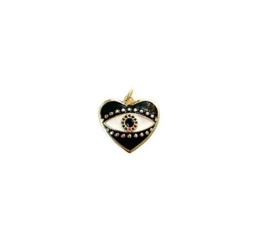 Evil Eye Heart Charm