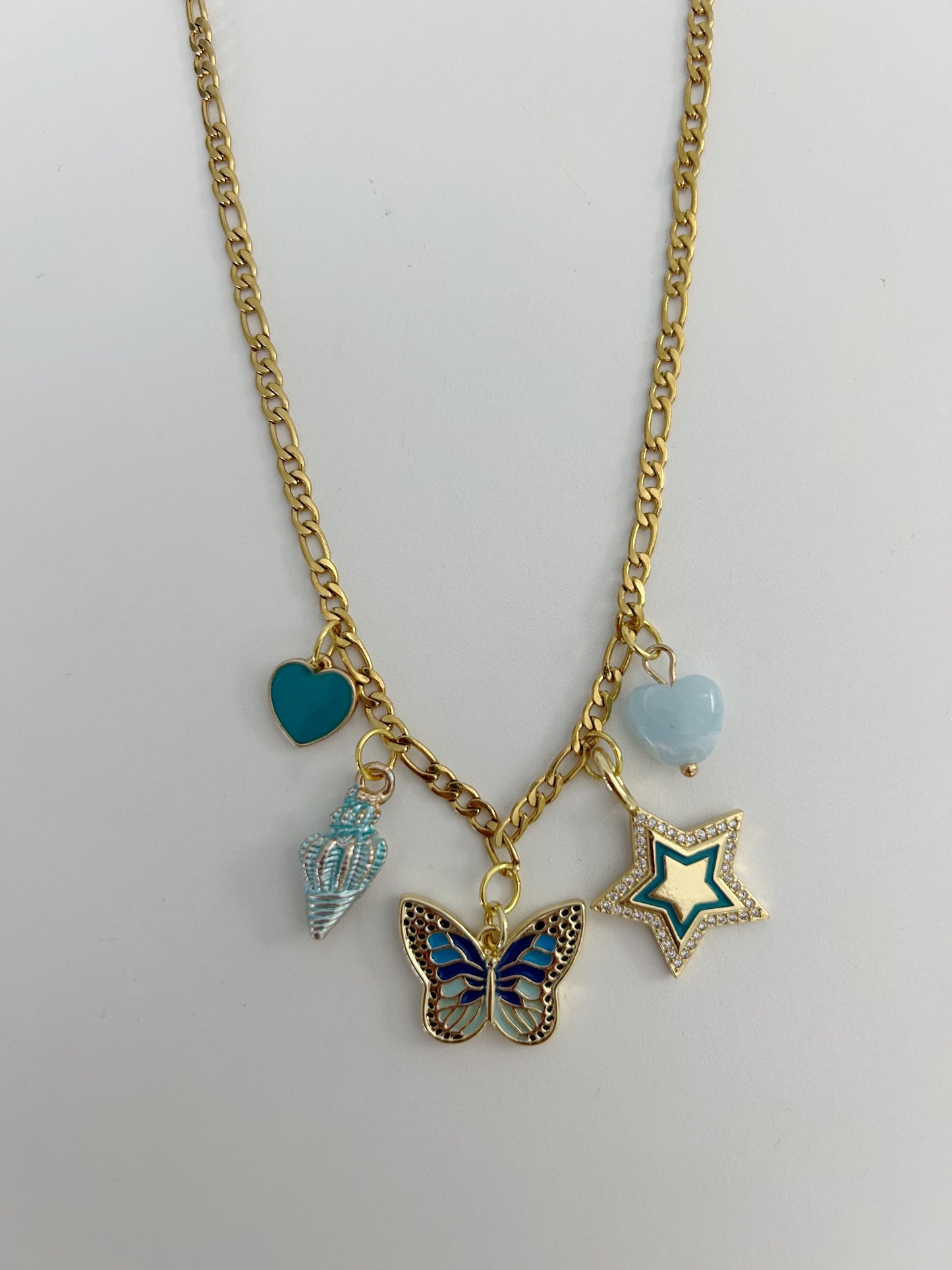 Seeing Blue Charm Necklace