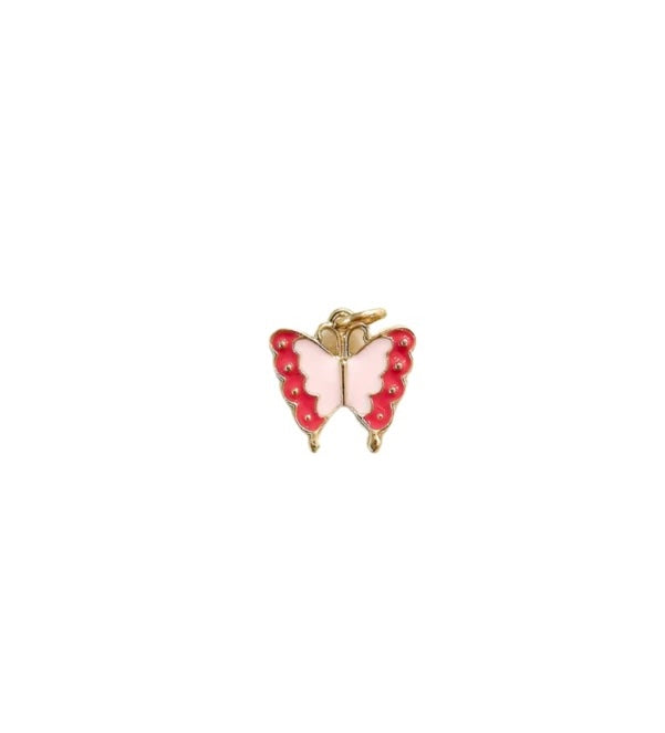 Red and Pink Butterfly Charm