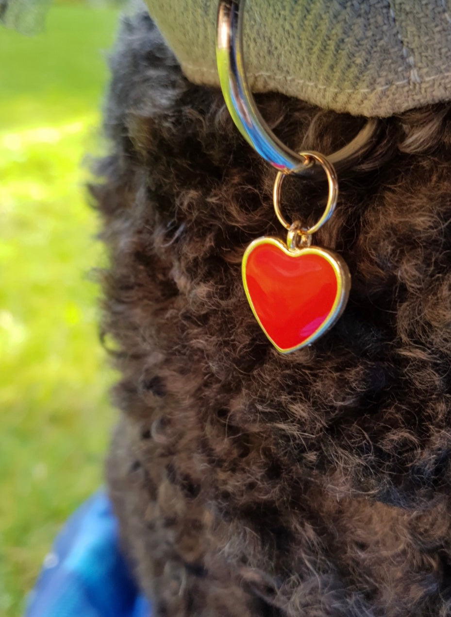 Red Heart Dog Charm