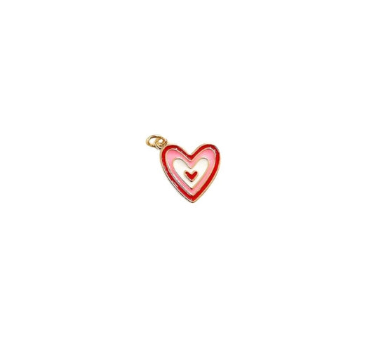 Pink + Red Heart Charm