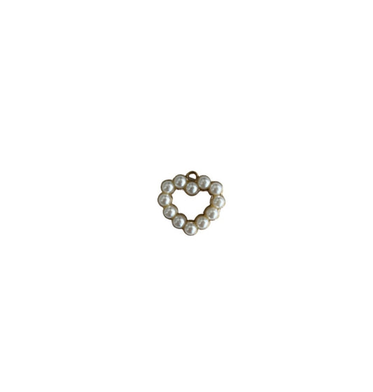 Small Pearl Heart Charm