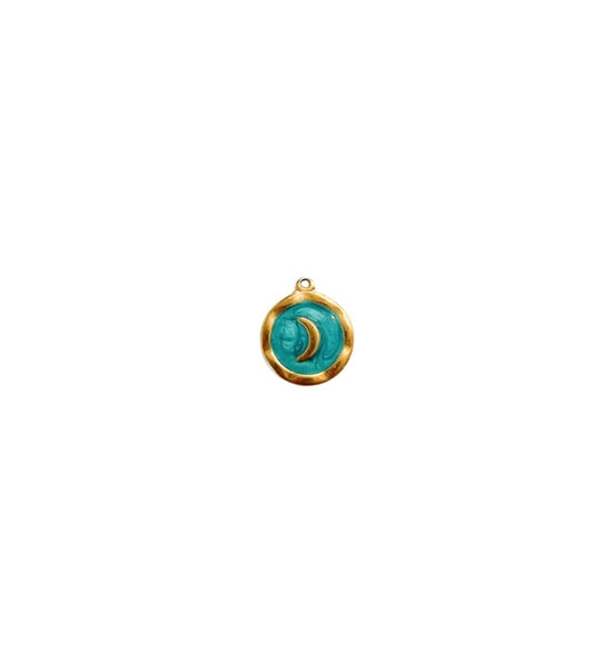 Teal Moon Charm