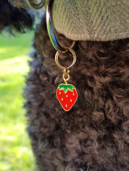 Strawberry Dog Charm