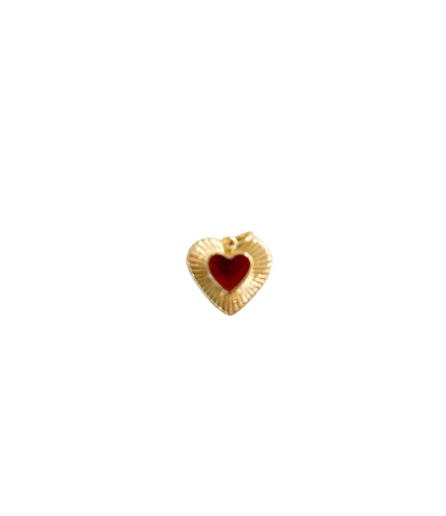 Gold + Red Heart Charm