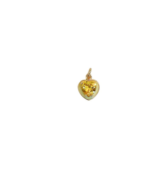 Yellow Diamond Heart Charm