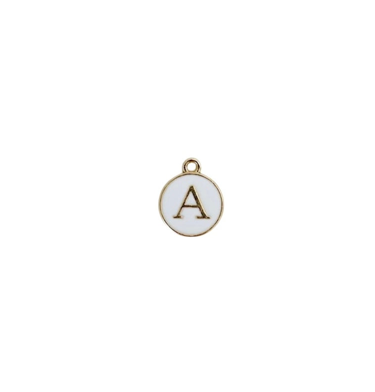 White + Gold Initial Charm