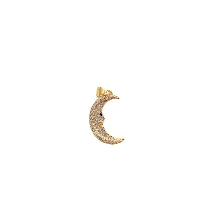 Gold Diamond Moon Charm