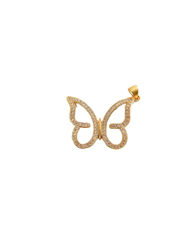 Diamond Butterfly Charm