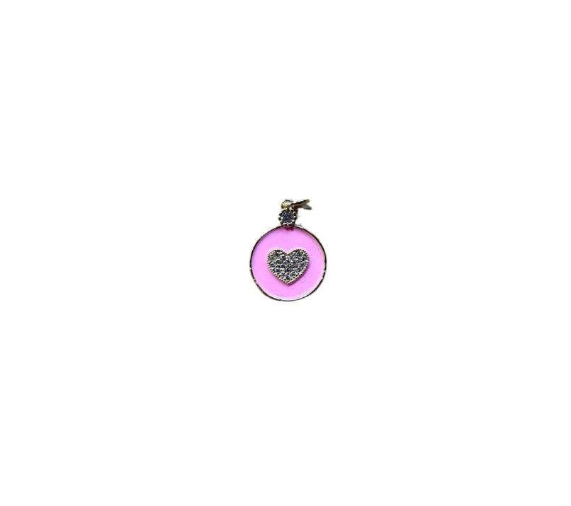 Pink Diamond Heart Charm