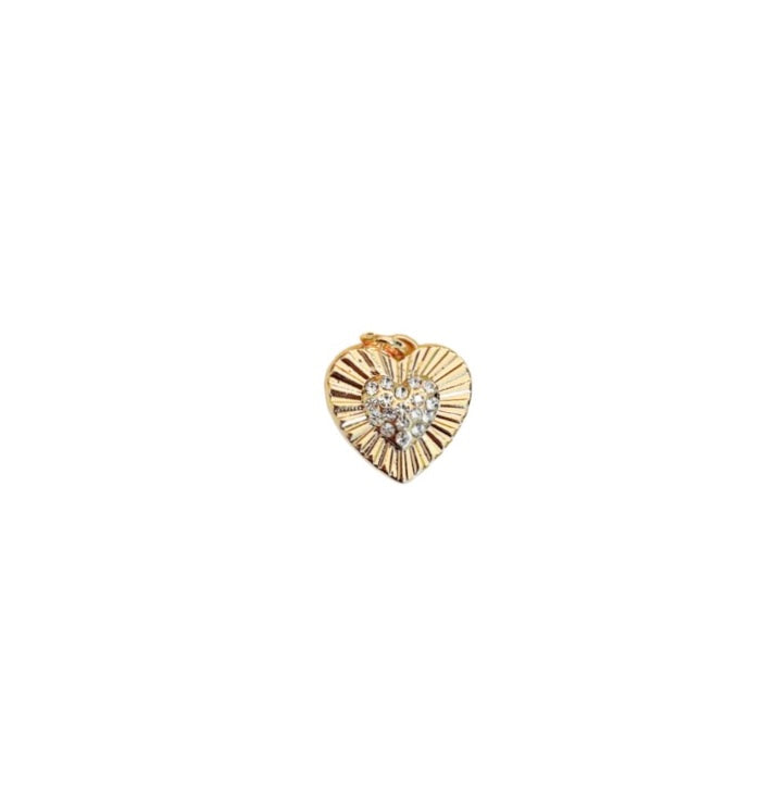 Gold + Diamond Heart Charm